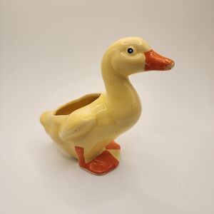 Vintage Yellow Duck Ceramic Planter